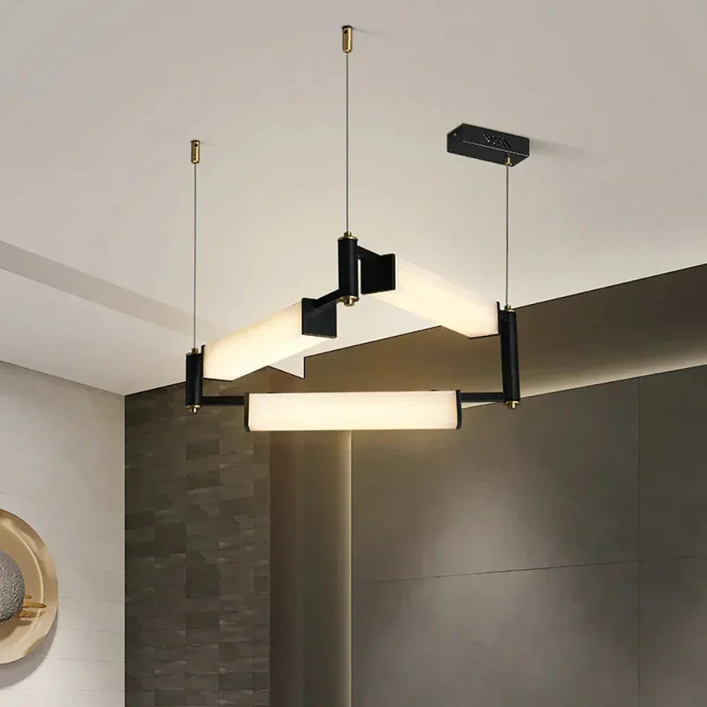 Resident Alabaster Modern Black Chandelier – Alabaster detail 9
