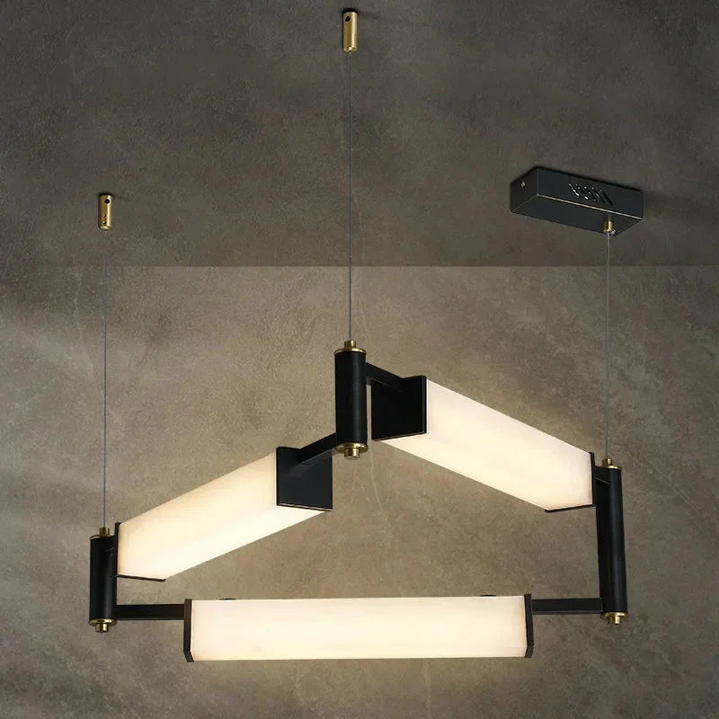 Resident Alabaster Modern Black Chandelier – Alabaster detail 13