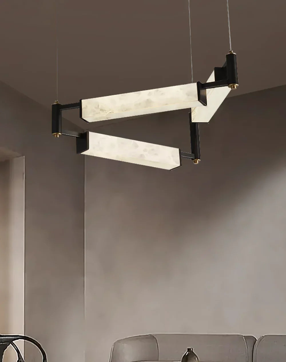Resident Alabaster Modern Black Chandelier – Alabaster detail 7