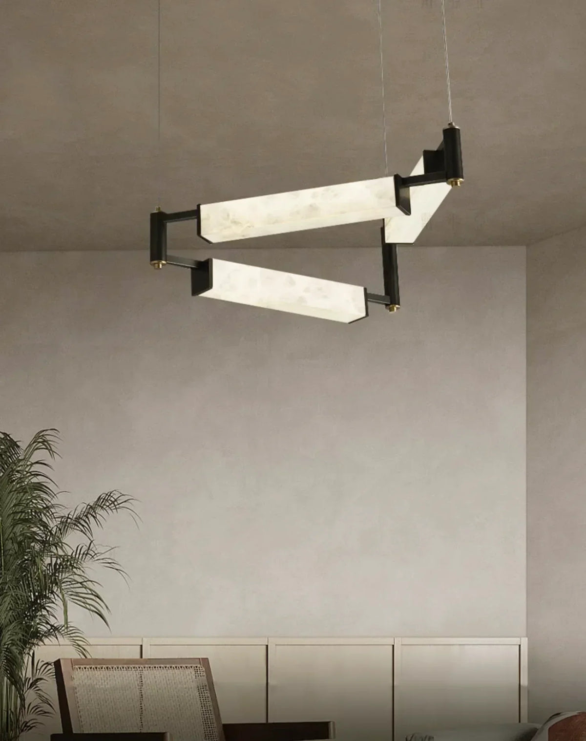 Resident Alabaster Modern Black Chandelier – Alabaster detail 8