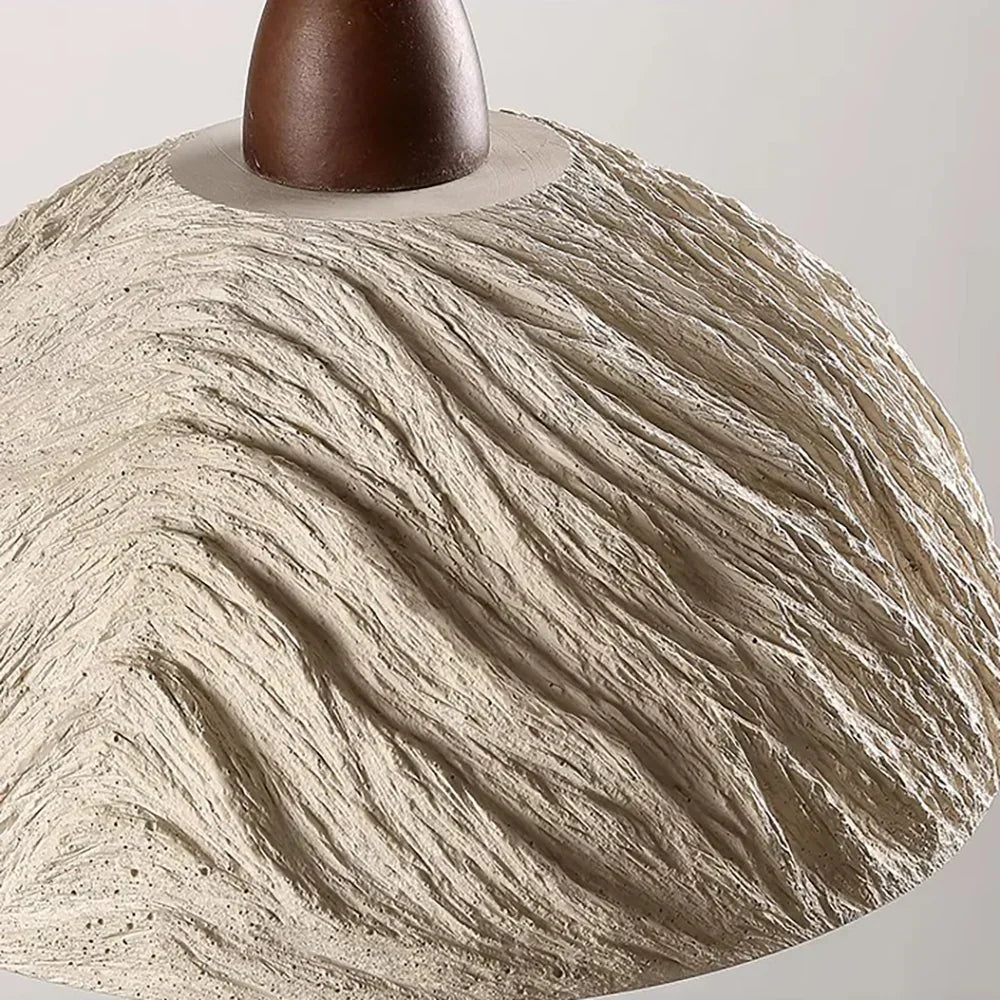 Retro Cement Round Wood Pendant Lamp – Wood detail 13