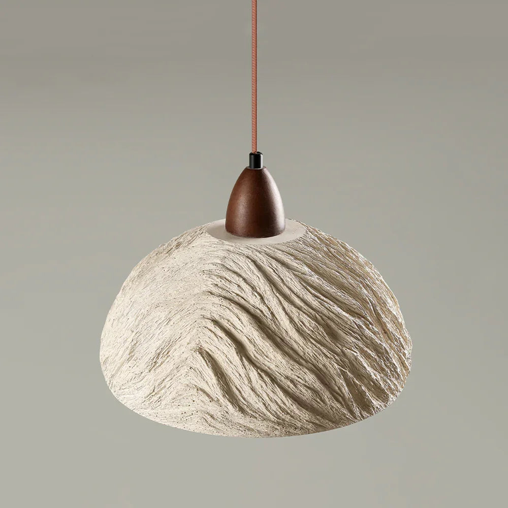 Retro Cement Round Wood Pendant Lamp – Wood detail 16