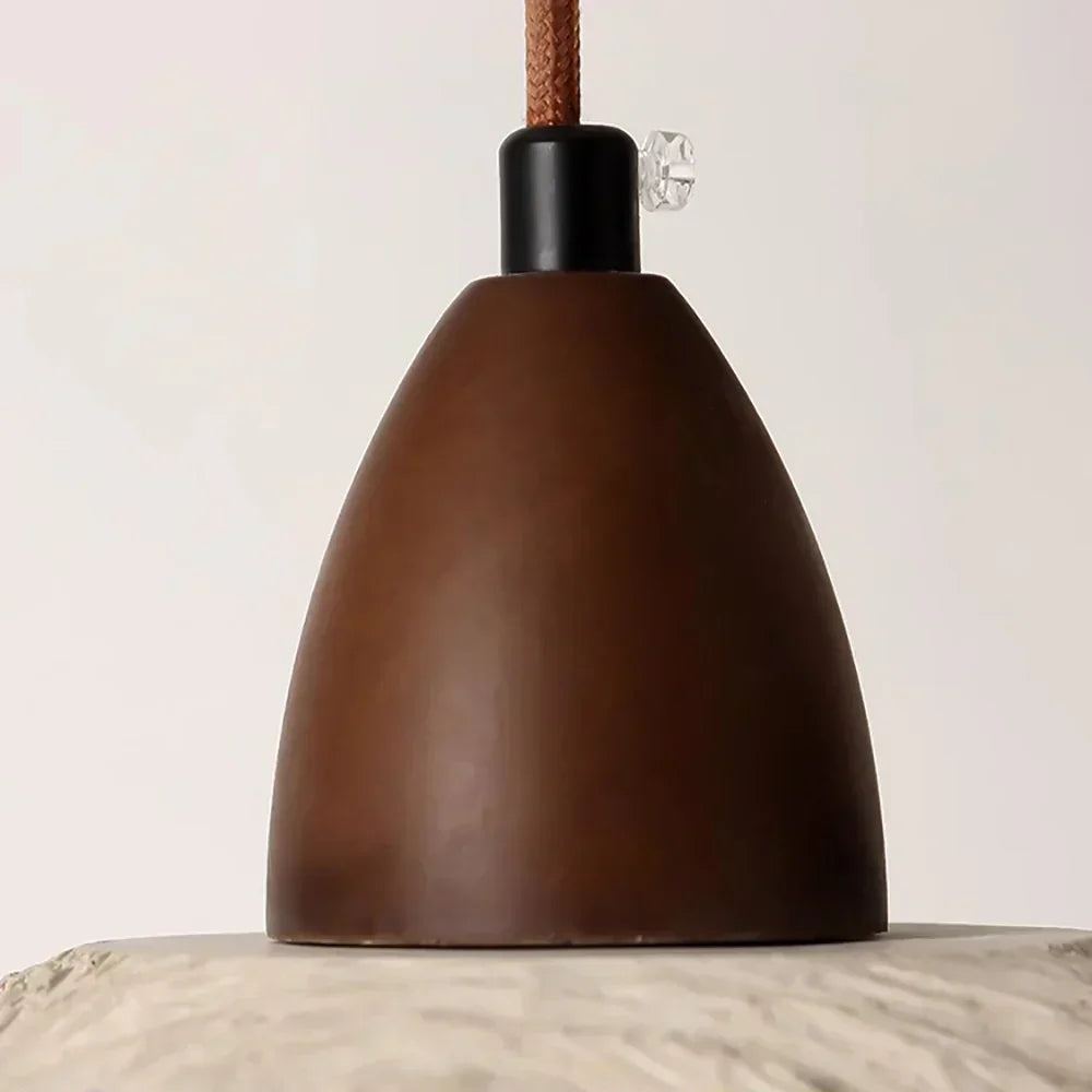 Retro Cement Round Wood Pendant Lamp – Wood detail 14