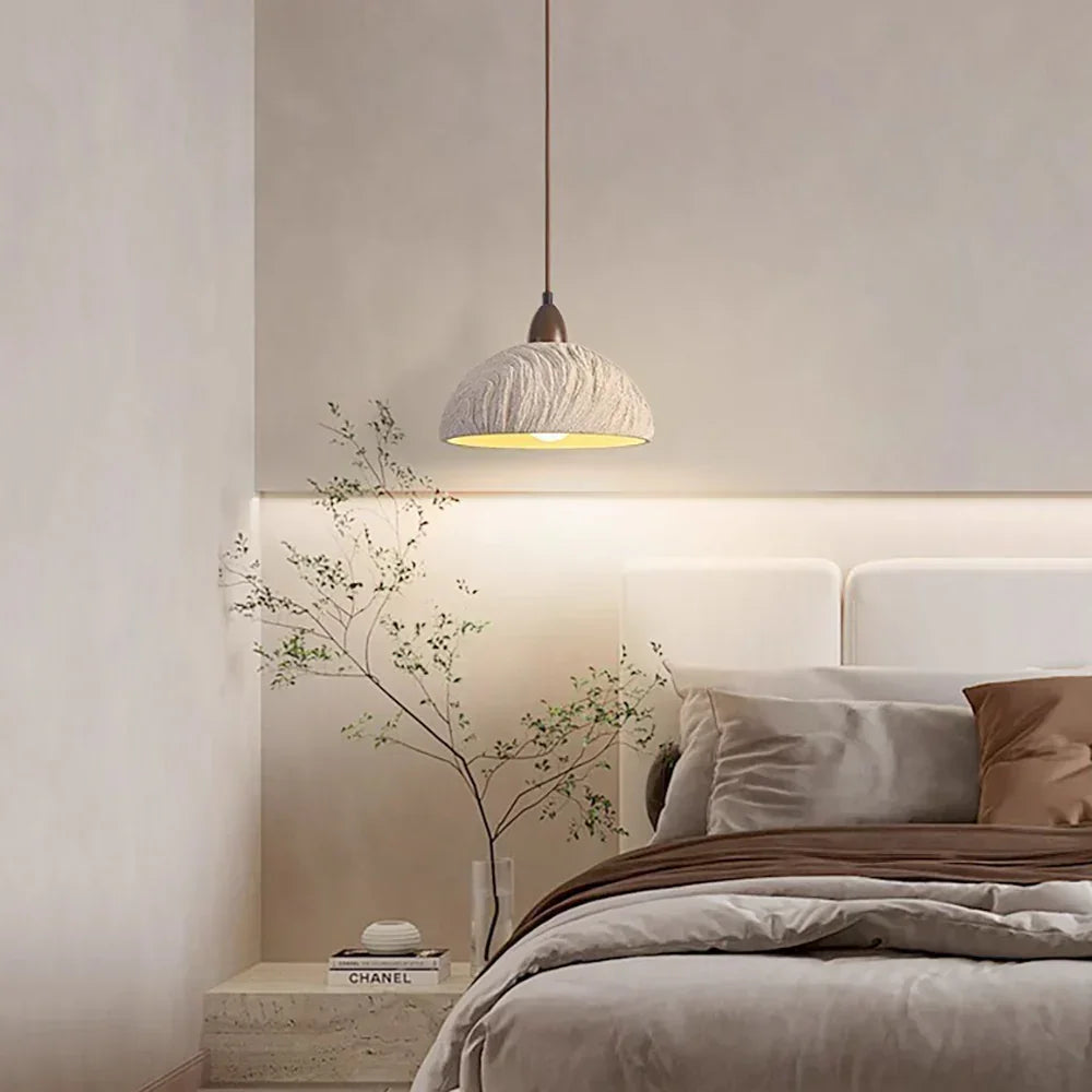 Retro Cement Round Wood Pendant Lamp – Wood detail 4