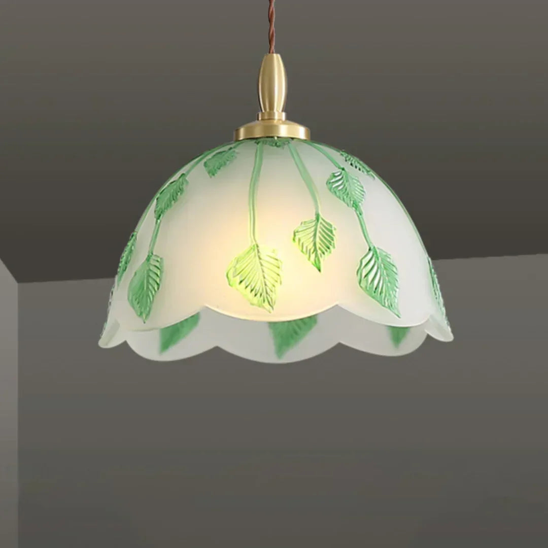 Retro Round Leaf Glass Pendant Lamp – Glass detail 13