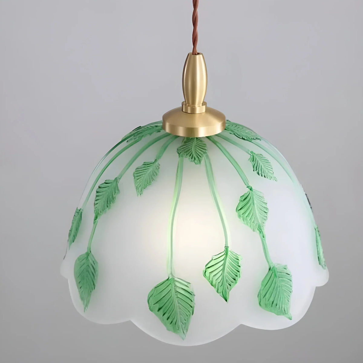 Retro Round Leaf Glass Pendant Lamp – Glass detail 14