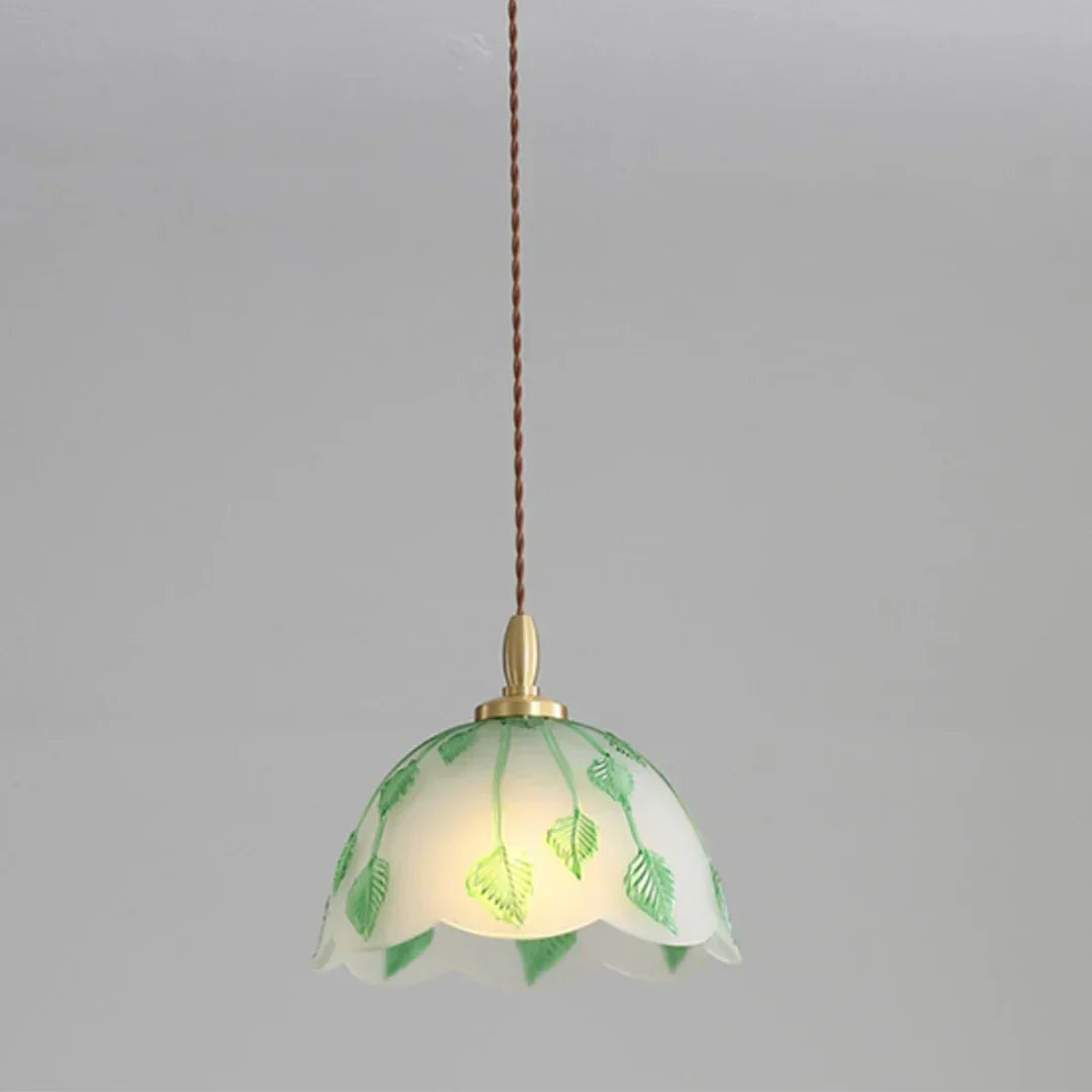 Retro Round Leaf Glass Pendant Lamp – Glass detail 18