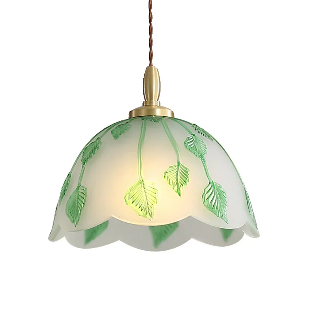 Retro Round Leaf Glass Pendant Lamp – Glass detail 20