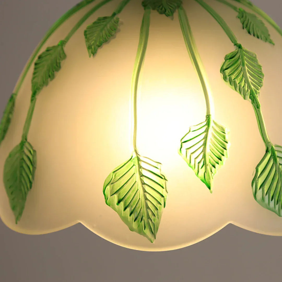 Retro Round Leaf Glass Pendant Lamp – Glass detail 15