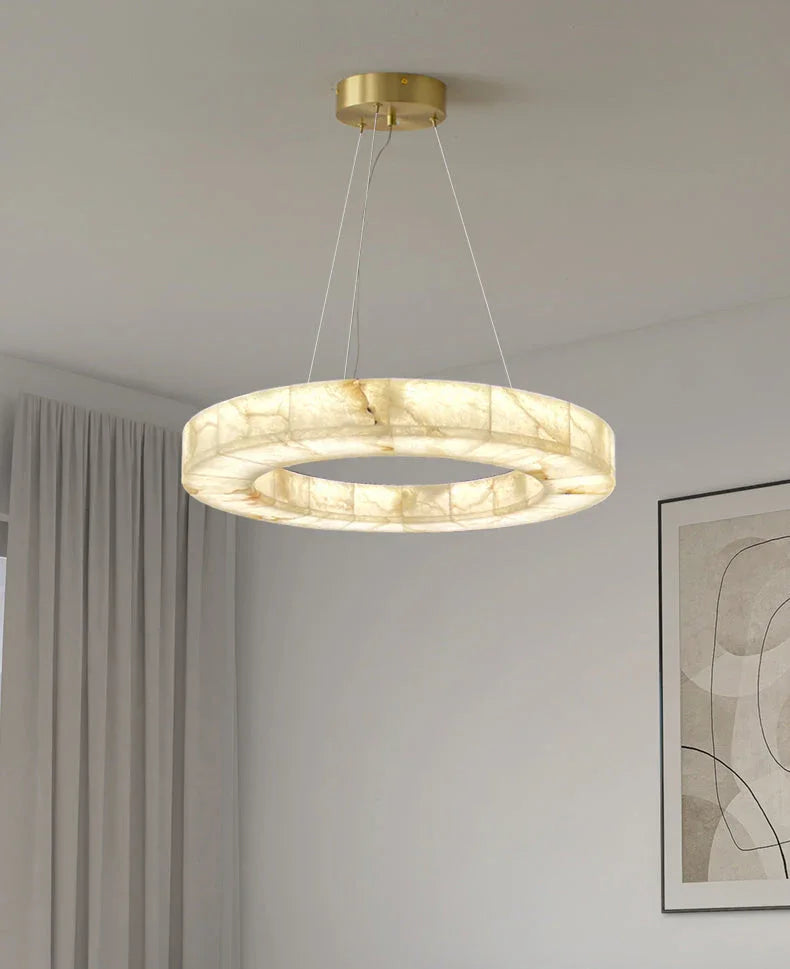 Alabaster Rivage Round Chandelier – Alabaster detail 24