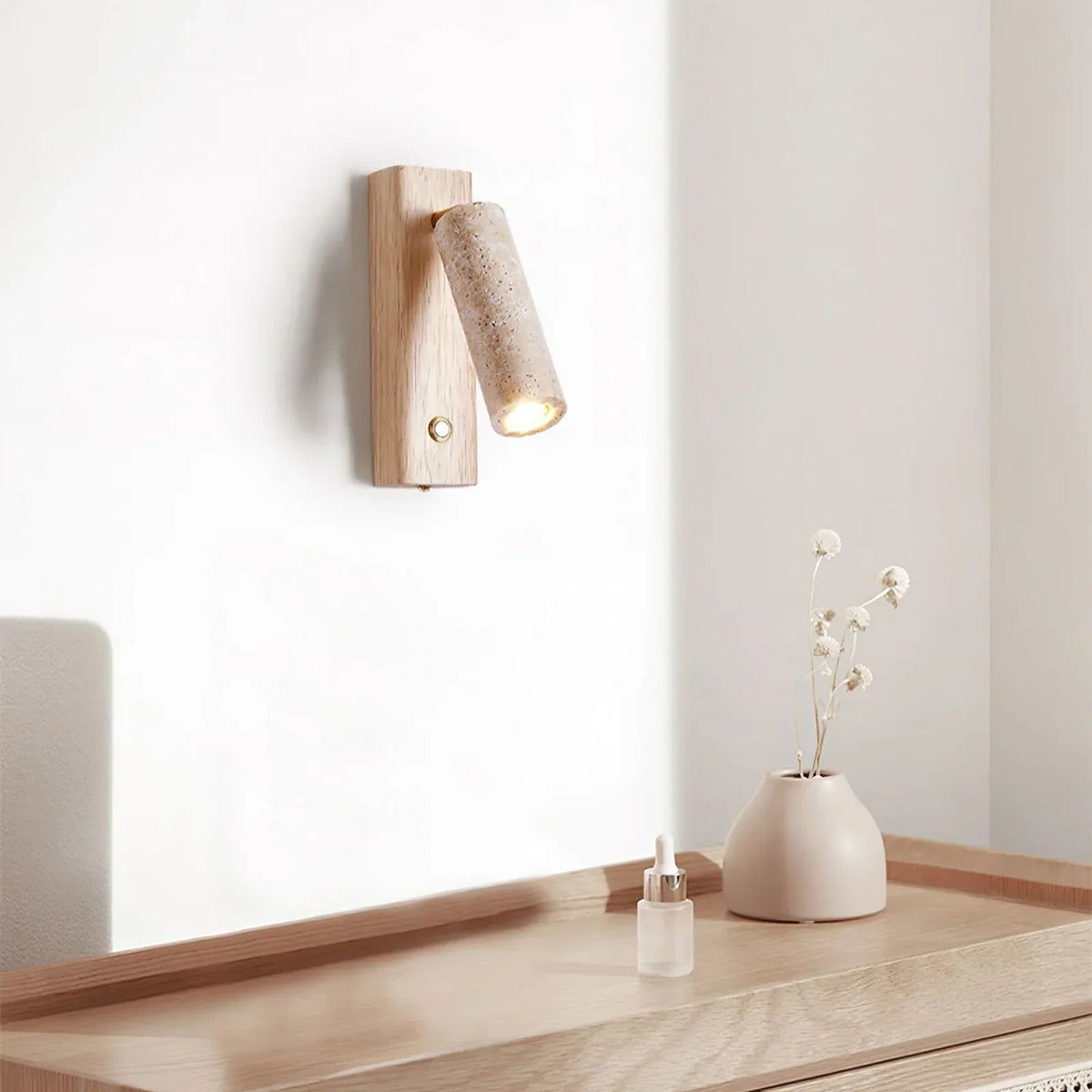 Rotating Travertine Lustra Torch Wall Lamp – Travertine detail 7