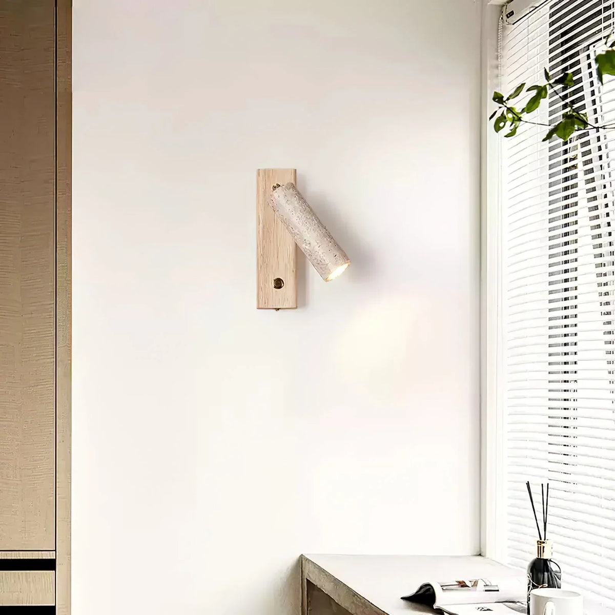 Rotating Travertine Lustra Torch Wall Lamp – Travertine detail 4