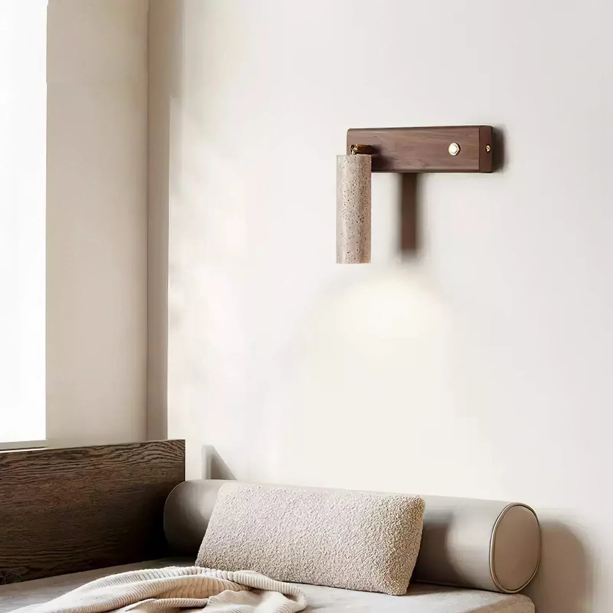 Rotating Travertine Lustra Torch Wall Lamp – Travertine detail 6