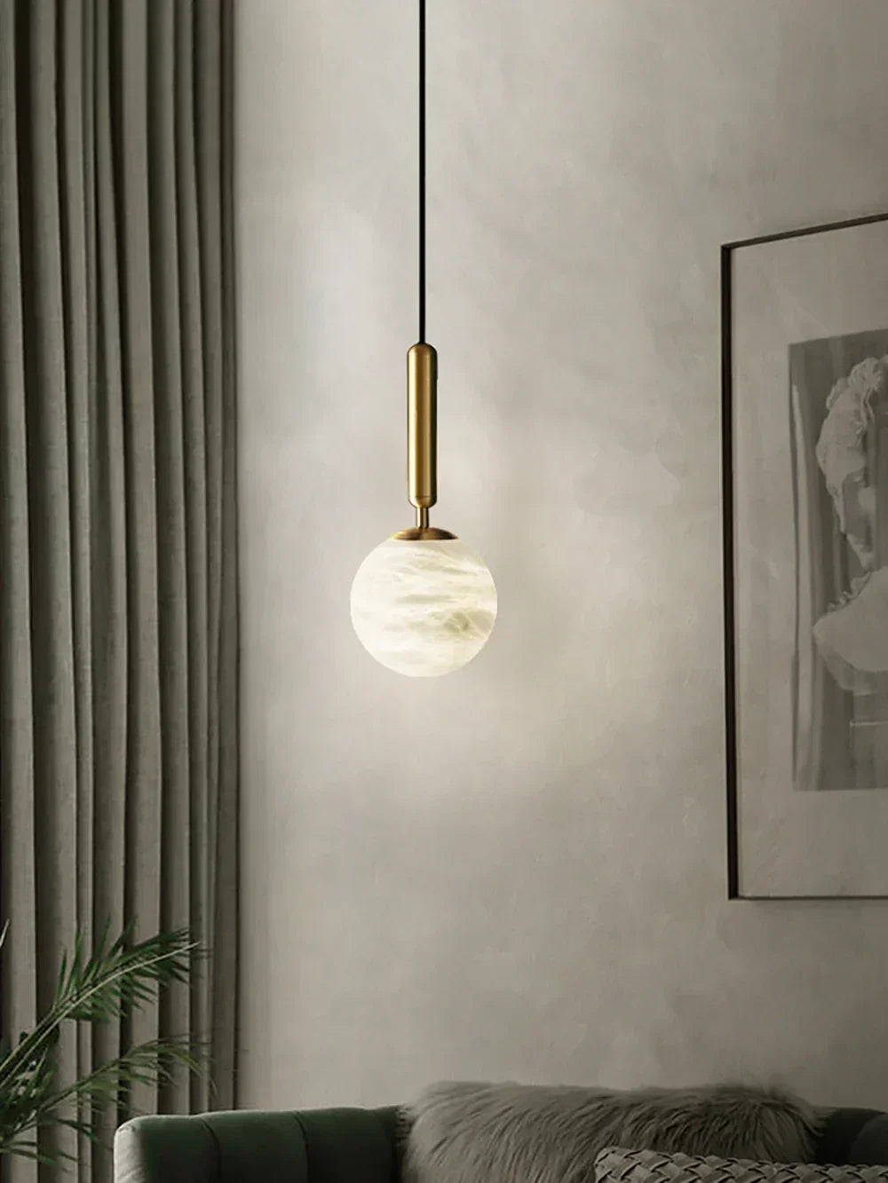 Round Bosso Alabaster Pendant Lamp – Alabaster detail 22
