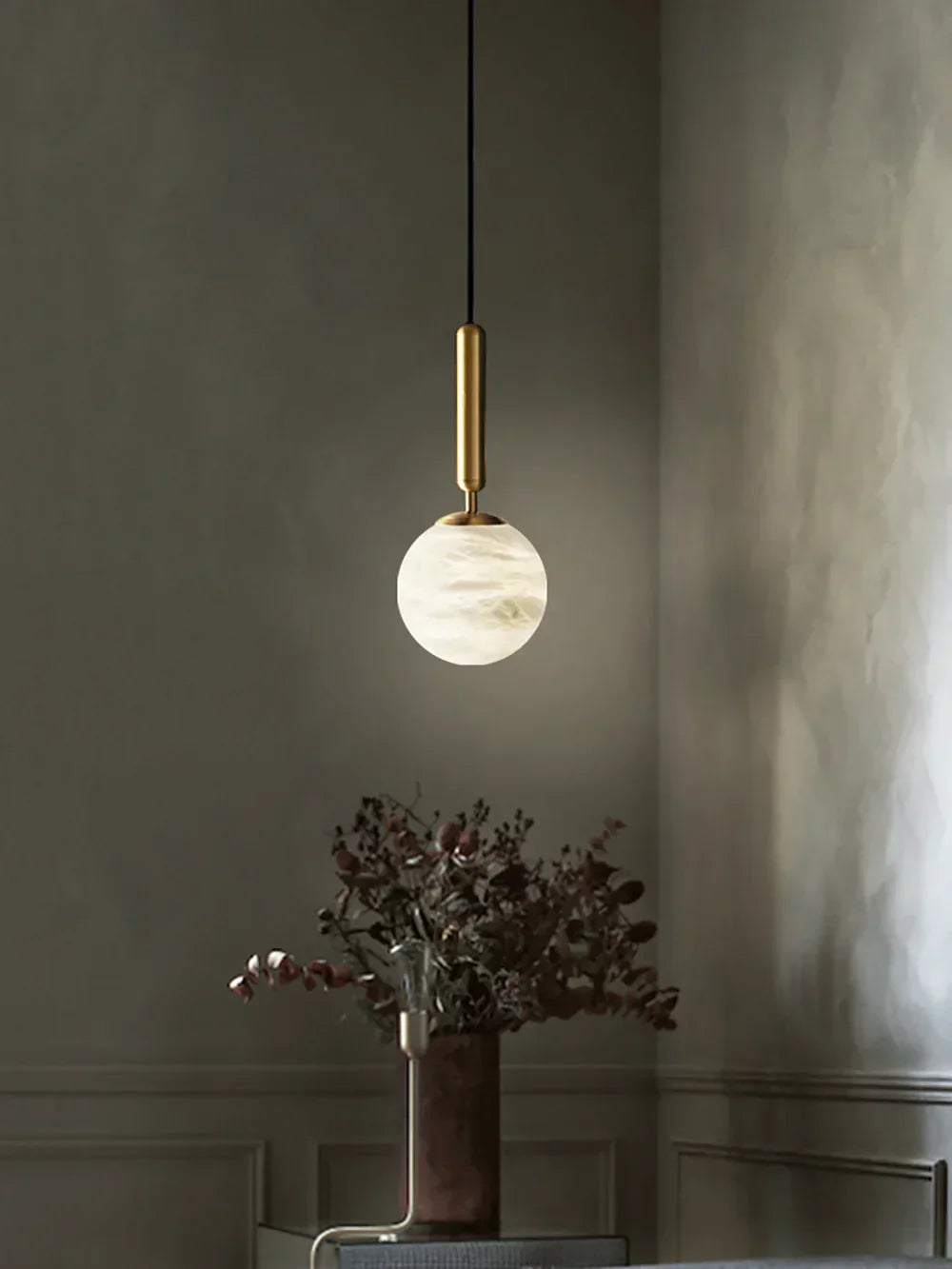 Round Bosso Alabaster Pendant Lamp – Alabaster detail 21