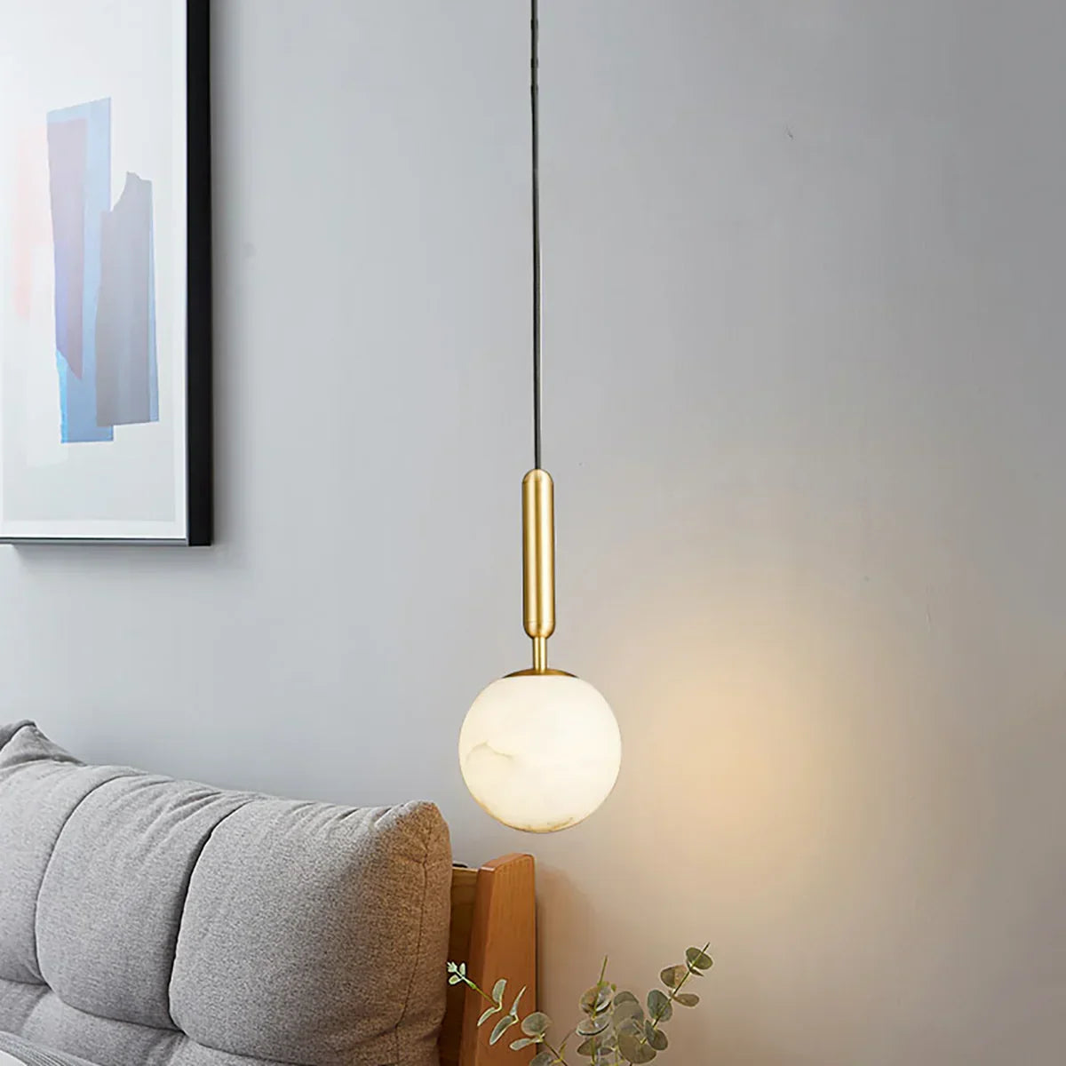 Round Bosso Alabaster Pendant Lamp – Alabaster detail 4
