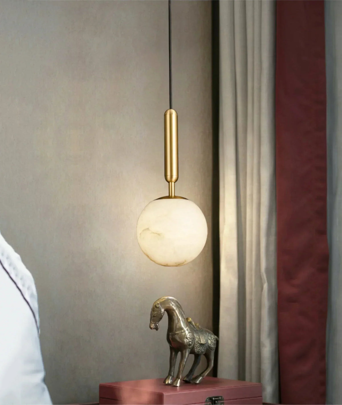 Round Bosso Alabaster Pendant Lamp – Alabaster detail 19