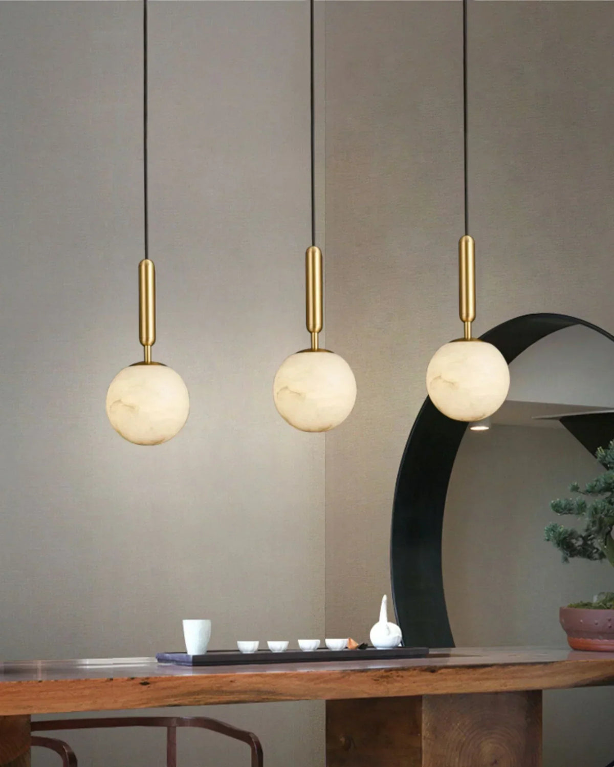 Round Bosso Alabaster Pendant Lamp – Alabaster detail 18