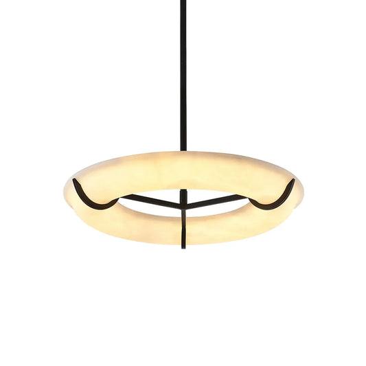 Round Carve Alabaster Pendant Light