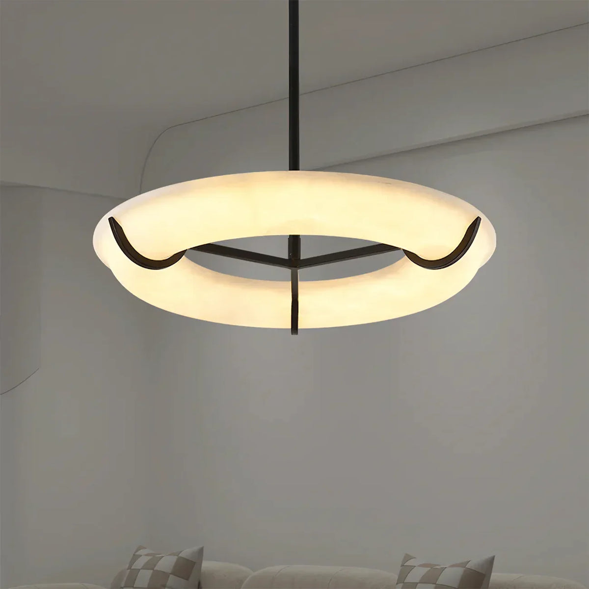 Round Carve Alabaster Pendant Light – Alabaster detail 6