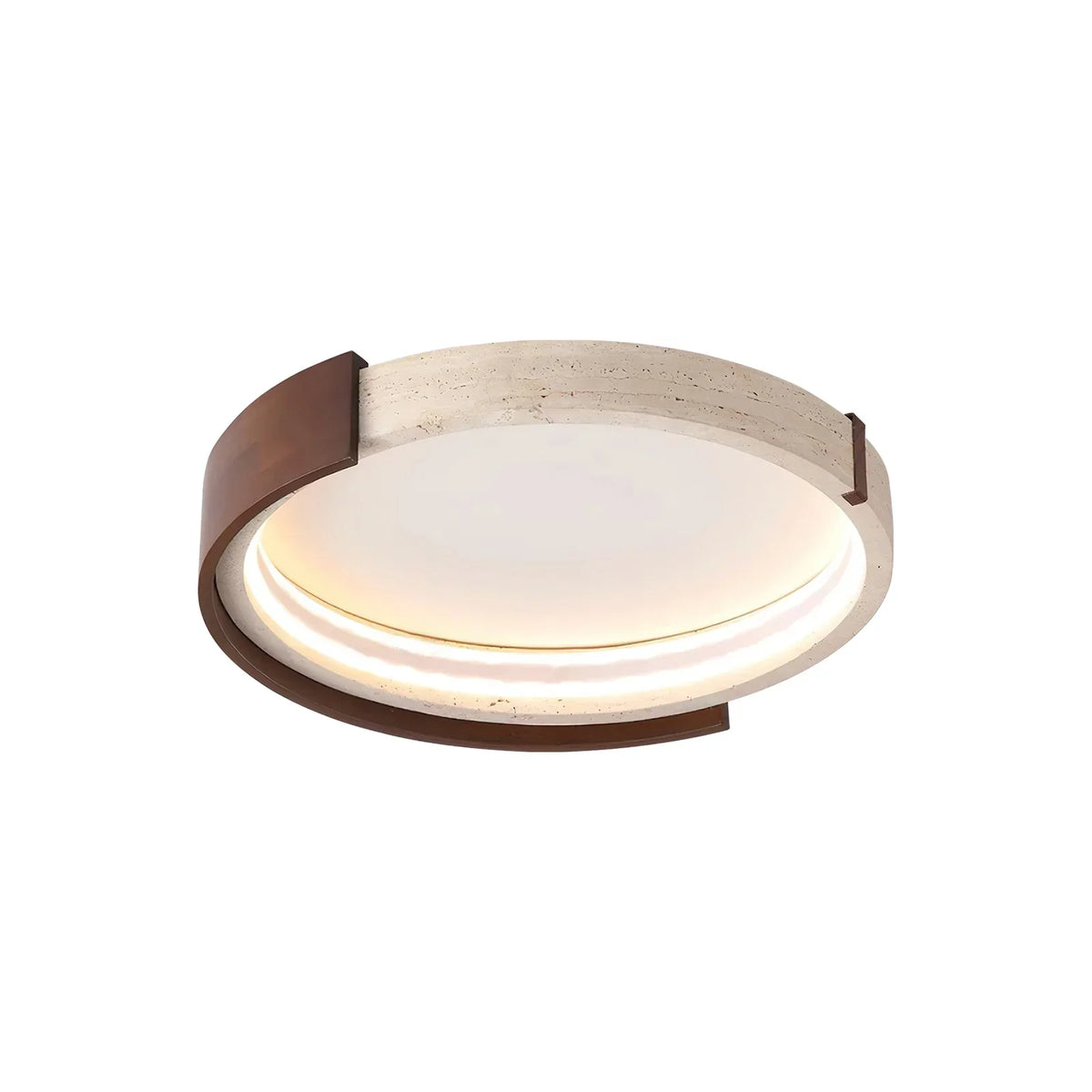 Round Cerqon Halo Travertine Ceiling Lamp – Travertine detail 9