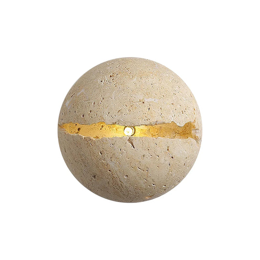 Round Crackle Travertine Wall Lamp