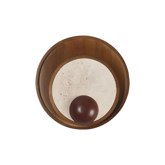 Round Kaplan Travertine Wall Lamp