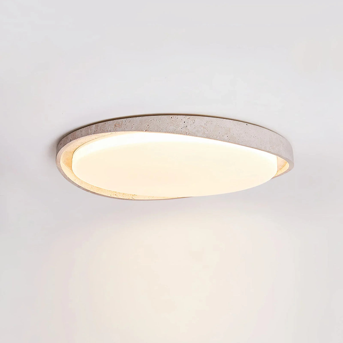 Round Lumen Arc Travertine Ceiling Light – Travertine detail 11