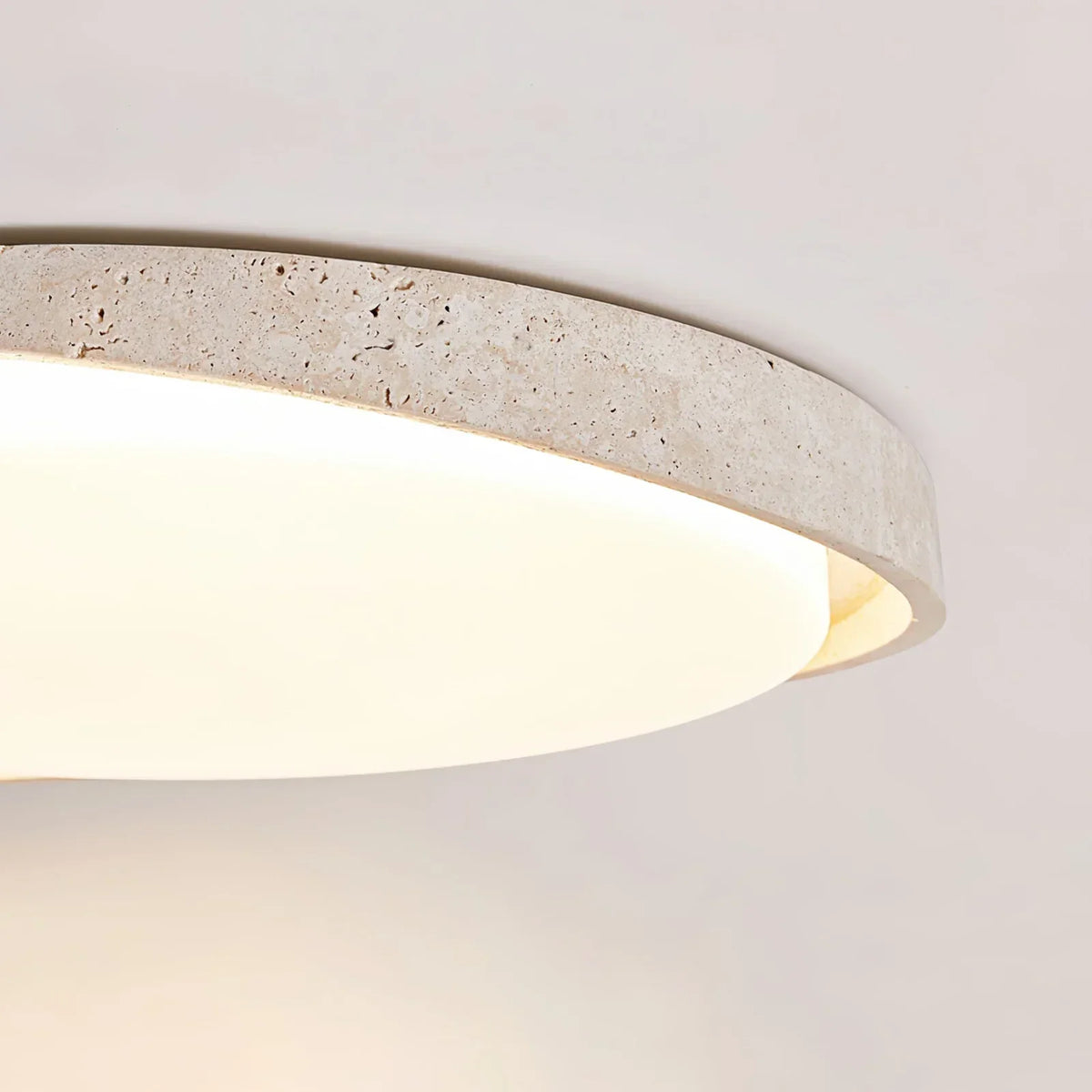 Round Lumen Arc Travertine Ceiling Light – Travertine detail 8