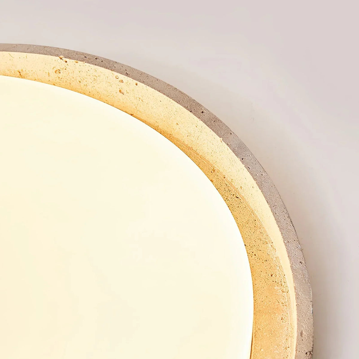 Round Lumen Arc Travertine Ceiling Light – Travertine detail 9
