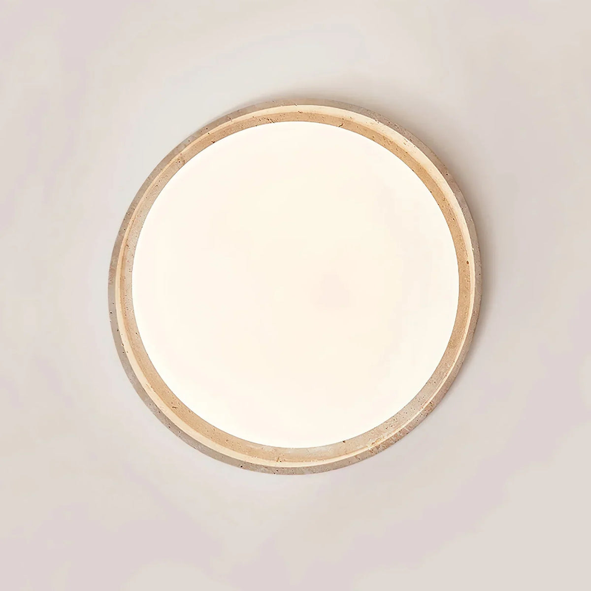 Round Lumen Arc Travertine Ceiling Light – Travertine detail 10