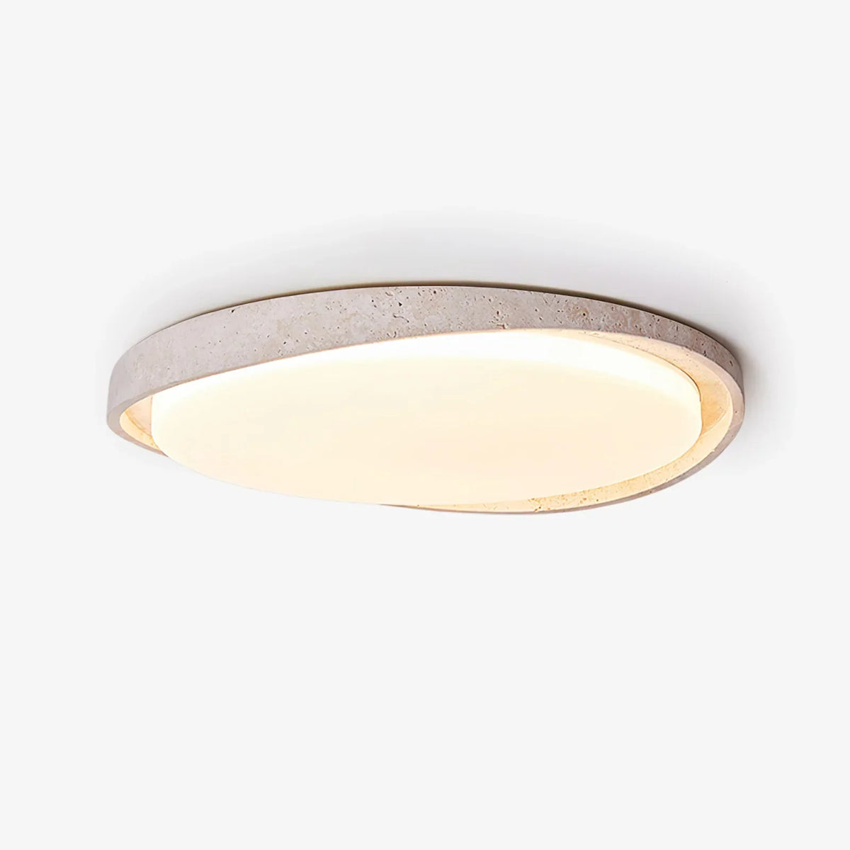 Round Lumen Arc Travertine Ceiling Light – Travertine detail 14