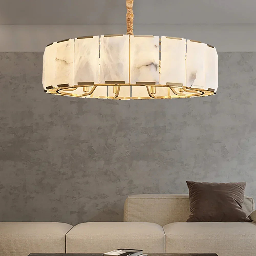 Round Modern Alabaster Chandelier – Alabaster detail 4