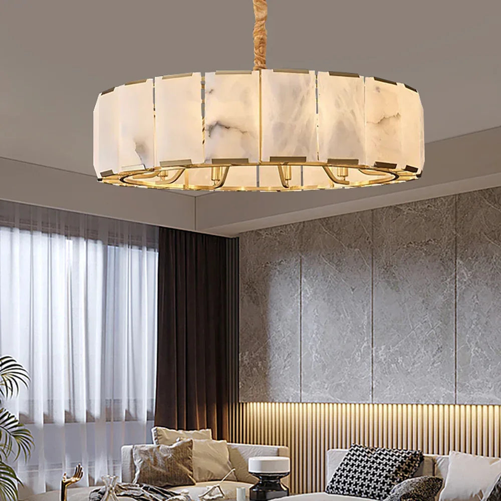 Round Modern Alabaster Chandelier – Alabaster detail 5