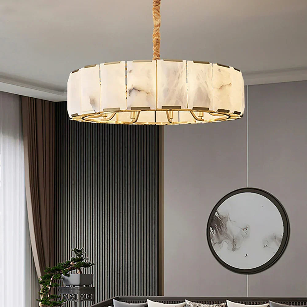 Round Modern Alabaster Chandelier – Alabaster detail 6