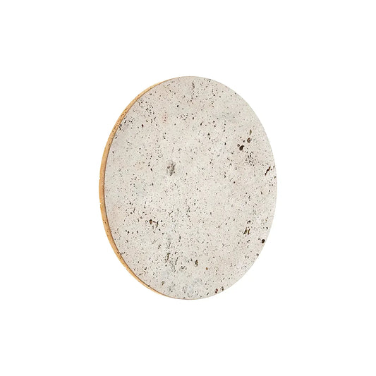Round Natural Travertine Wall Lamp