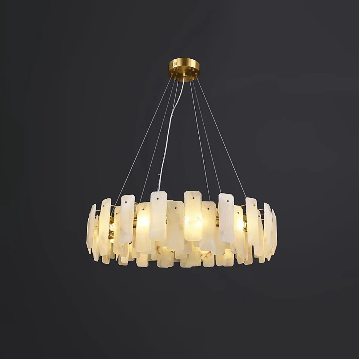 Round Noah Alabaster Chandelier – Alabaster detail 16
