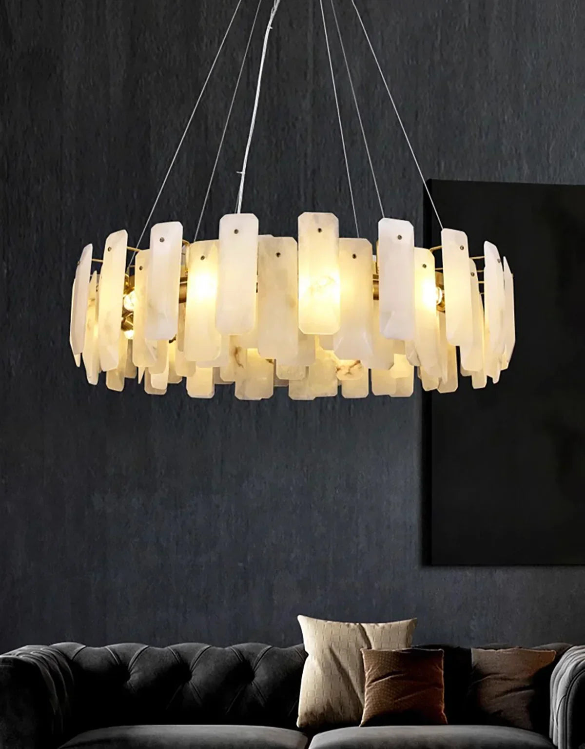 Round Noah Alabaster Chandelier – Alabaster detail 10