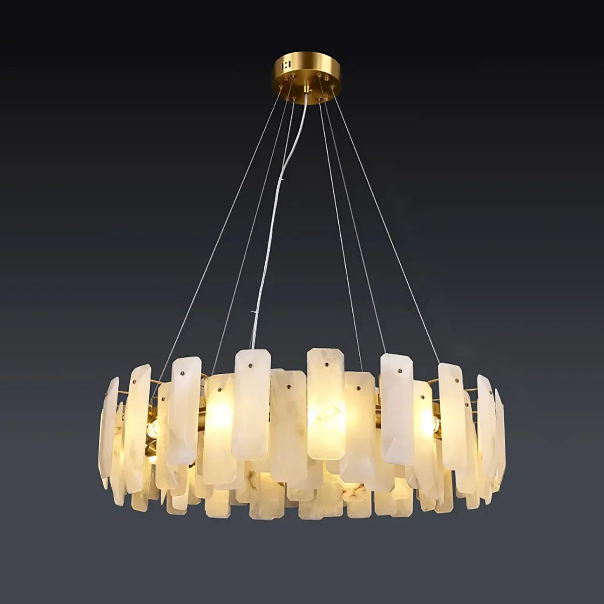 Round Noah Alabaster Chandelier – Alabaster detail 18