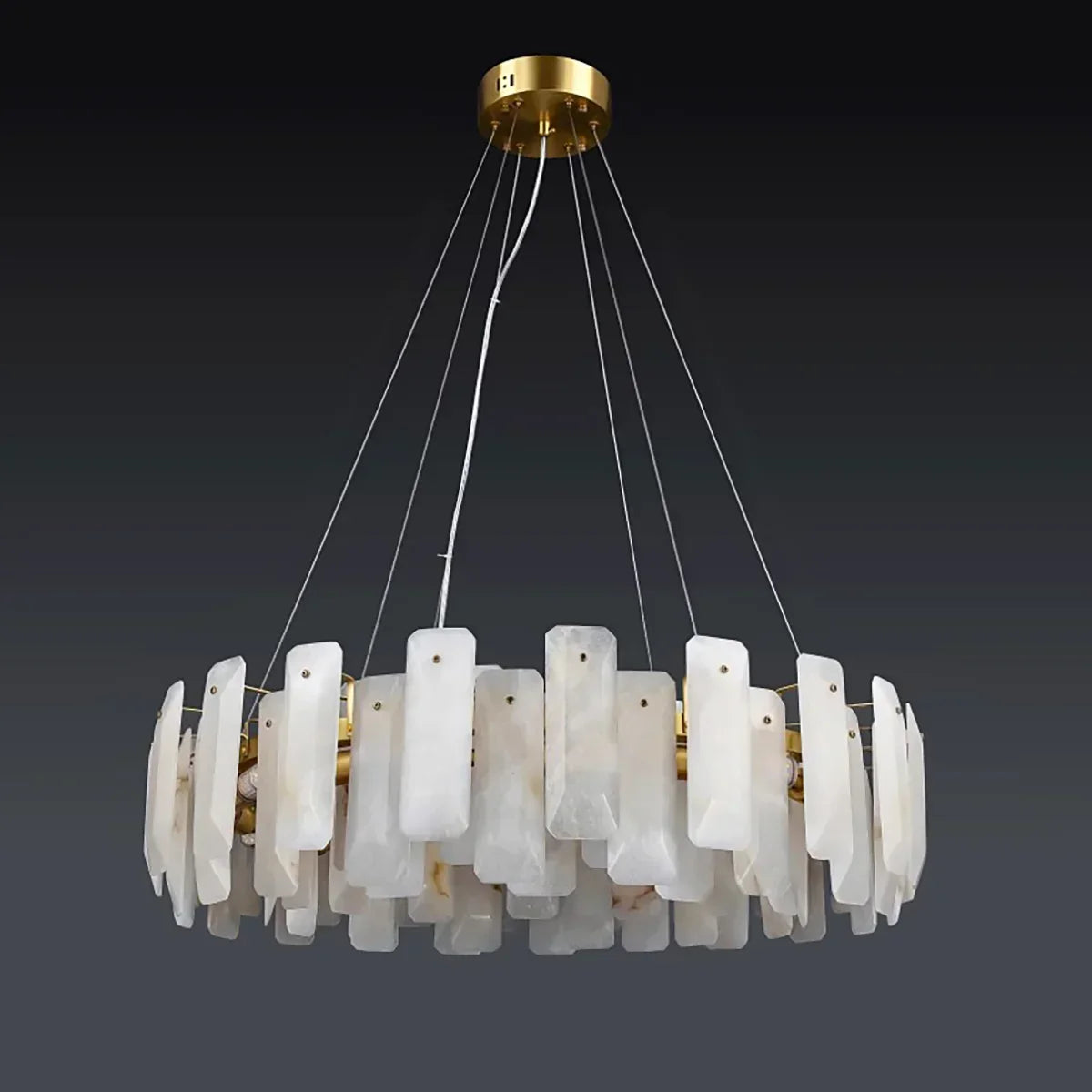 Round Noah Alabaster Chandelier – Alabaster detail 19