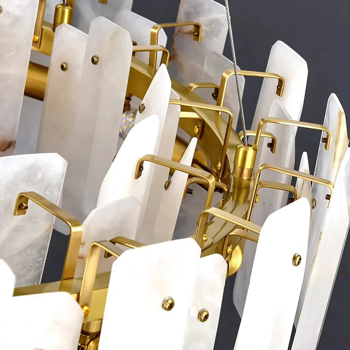 Round Noah Alabaster Chandelier – Alabaster detail 11