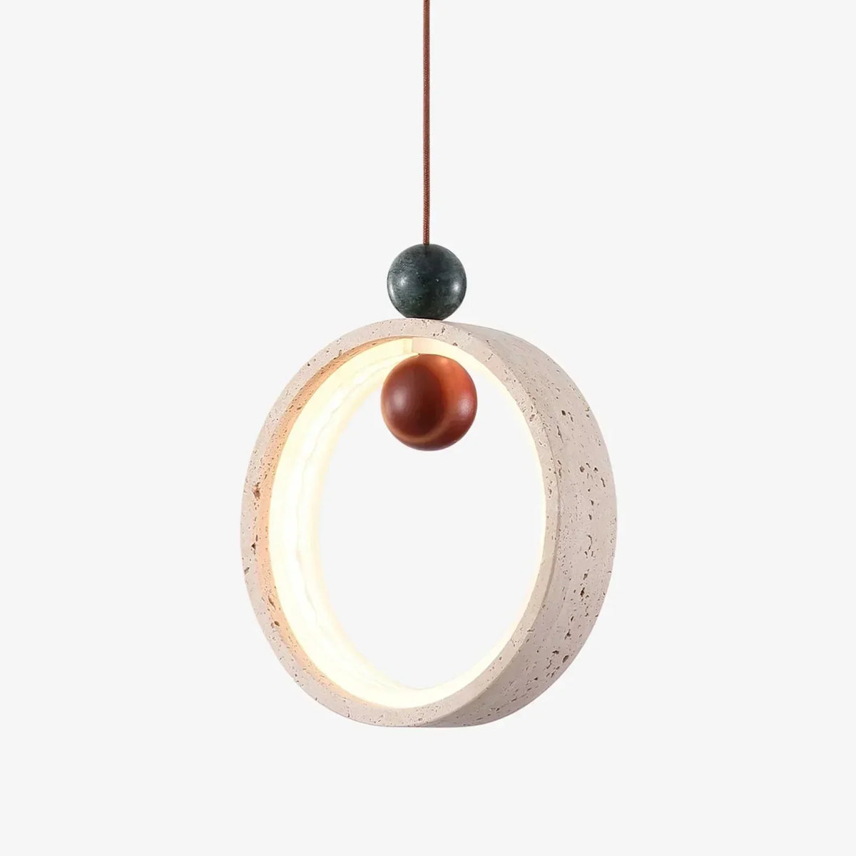 Round Orvion Travertine Pendant Lamp – Travertine detail 11