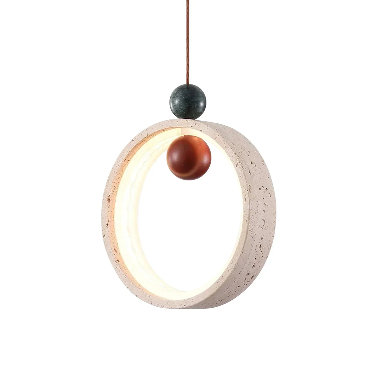 Round Orvion Travertine Pendant Lamp – Travertine detail 12