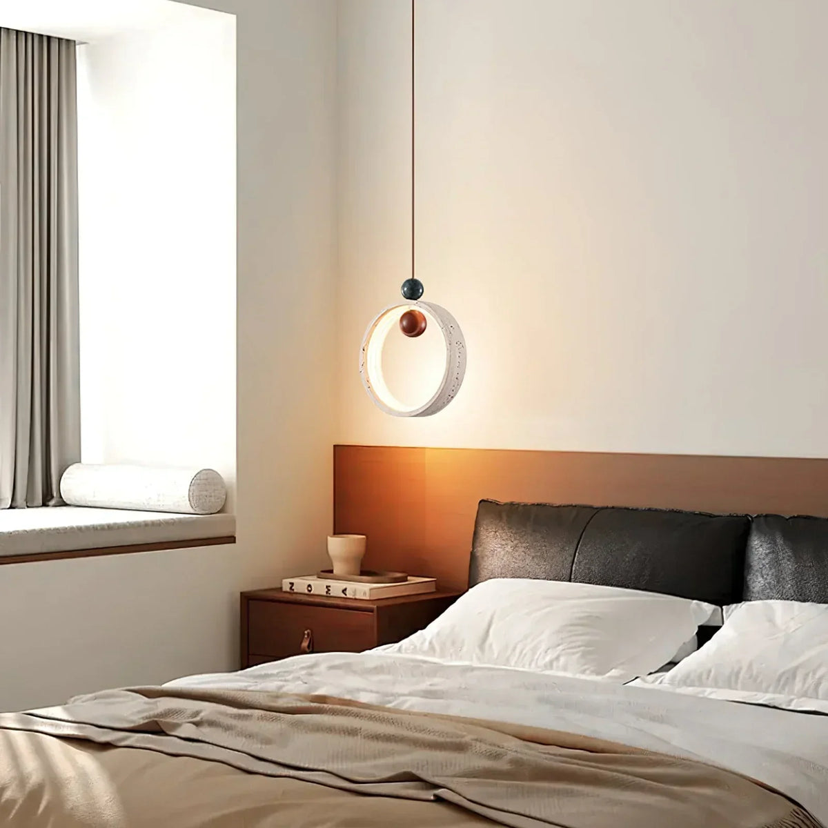 Round Orvion Travertine Pendant Lamp – Travertine detail 4