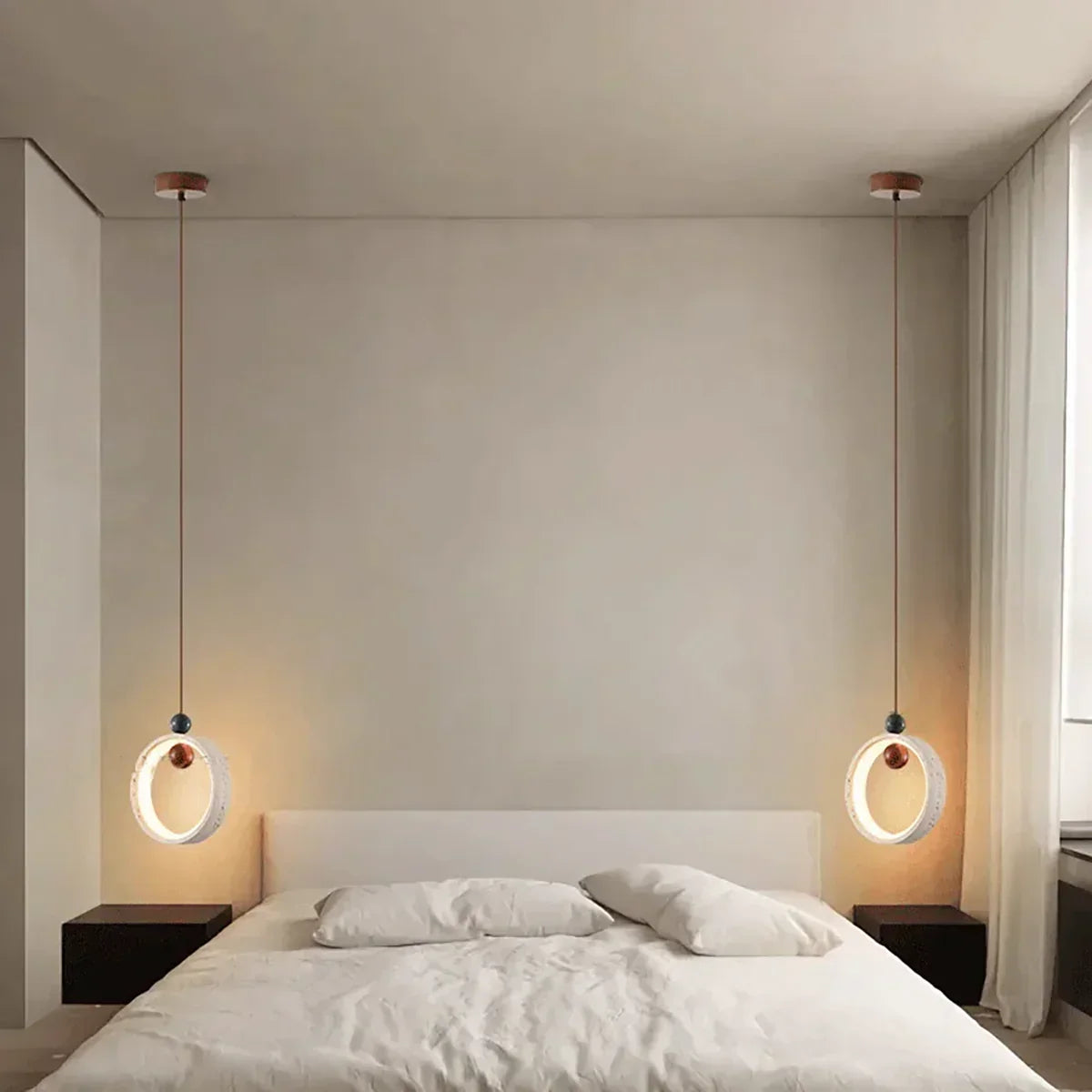 Round Orvion Travertine Pendant Lamp – Travertine detail 7