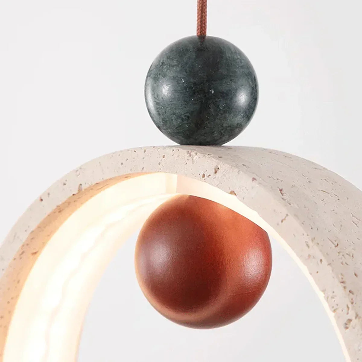 Round Orvion Travertine Pendant Lamp – Travertine detail 8