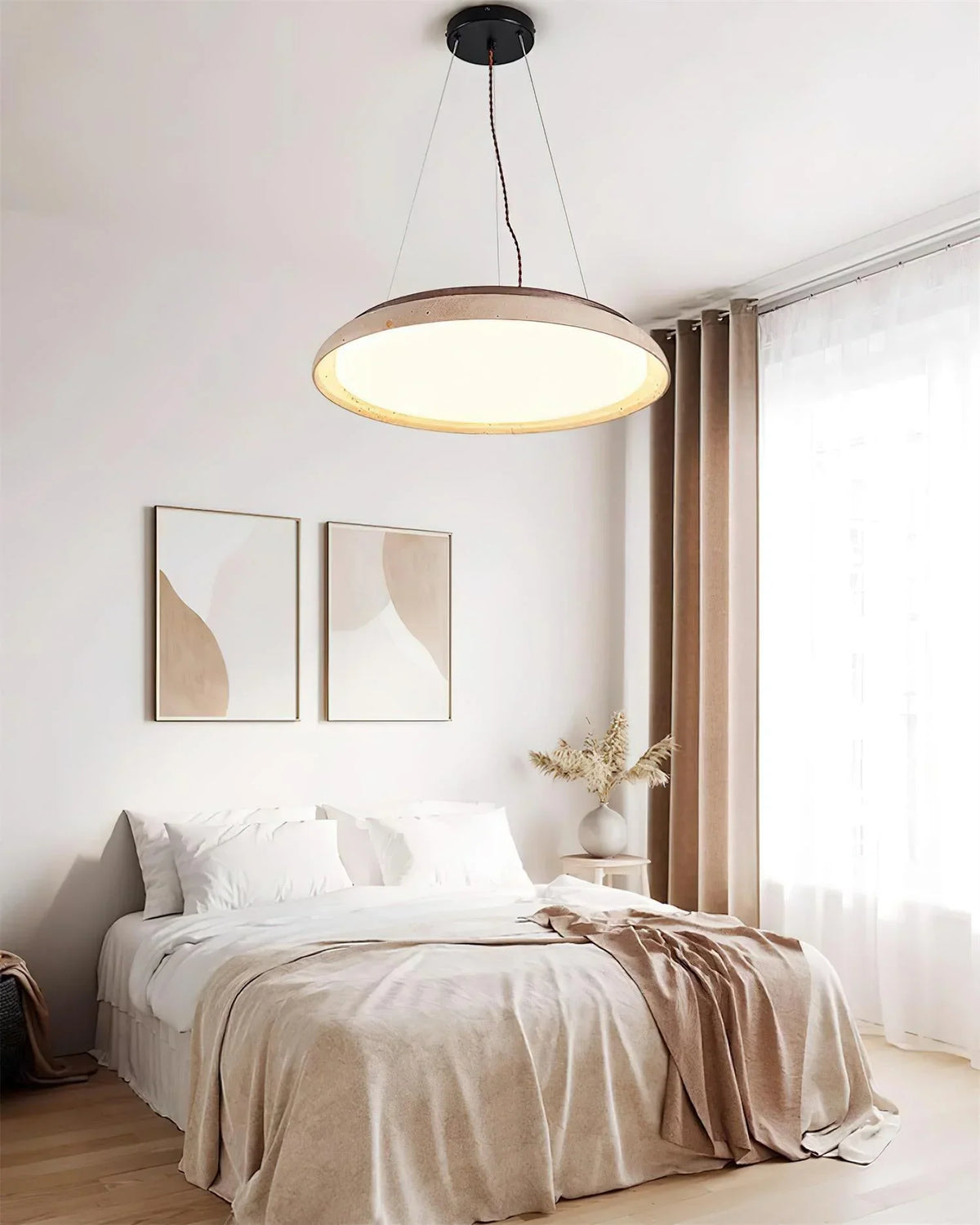 Round Piedra Travertine Pendant Lamp – Travertine detail 4