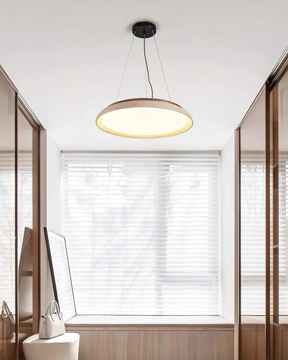 Round Piedra Travertine Pendant Lamp – Travertine detail 8