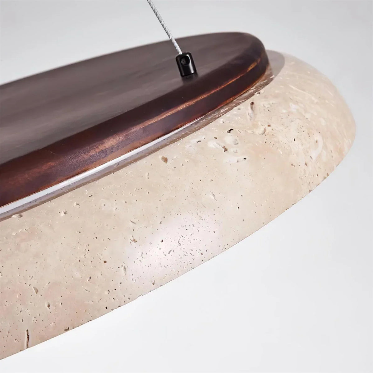 Round Piedra Travertine Pendant Lamp – Travertine detail 9