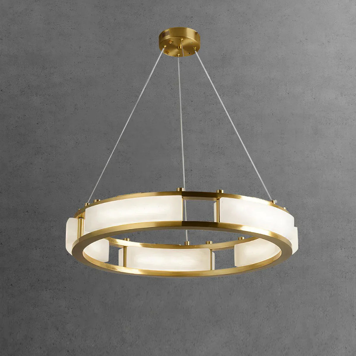 Round Qatar Modern Alabaster Chandelier – Alabaster detail 17